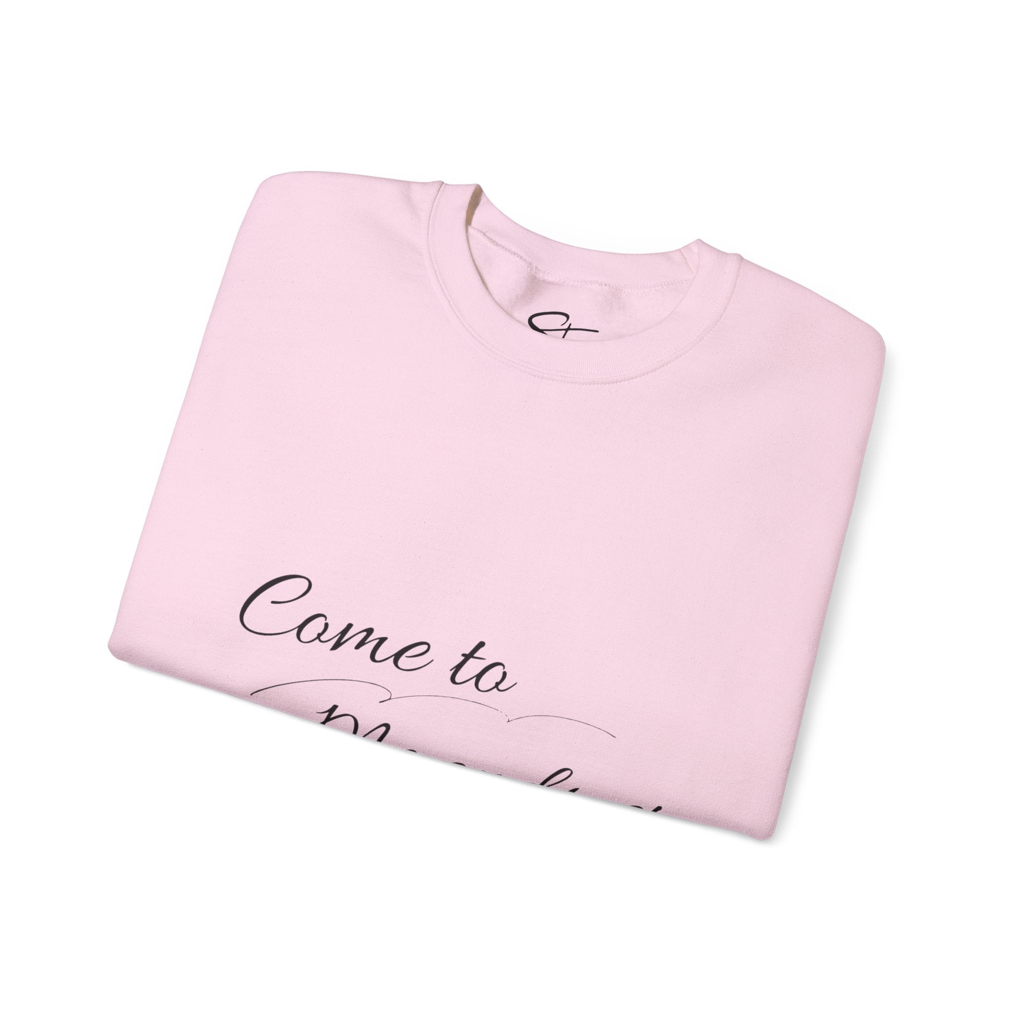 Come to Me and Rest Crewneck Sweatshirt — Minimal Script Comfort Pullover