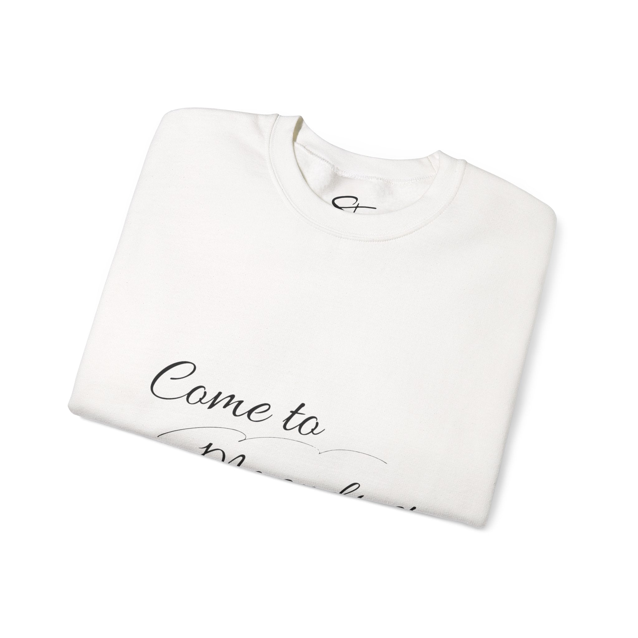 Come to Me and Rest Crewneck Sweatshirt — Minimal Script Comfort Pullover