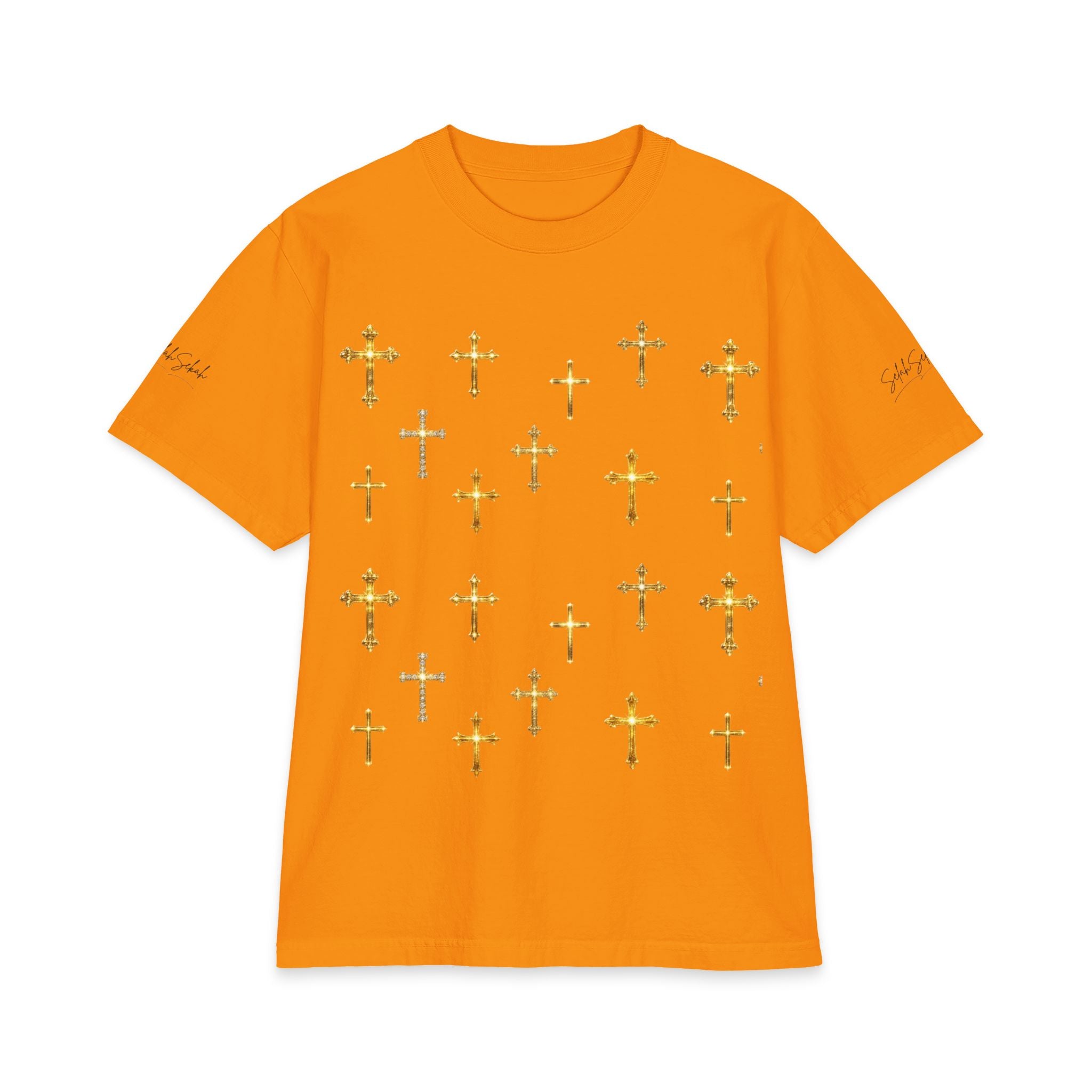 Gold Cross Pattern T‑Shirt